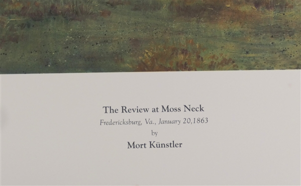 The Review at Moss Neck Fredericksburg, VA January 20, 1863 by Mort Kunstler Limited Edition Artist Signed and Numbered Offset Lithograph 1405/1950 with COA - Print Measures 22 by 33 1/2