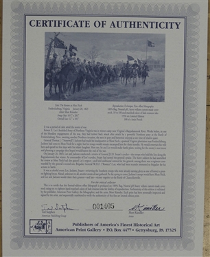 The Review at Moss Neck Fredericksburg, VA January 20, 1863 by Mort Kunstler Limited Edition Artist Signed and Numbered Offset Lithograph 1405/1950 with COA - Print Measures 22 by 33 1/2
