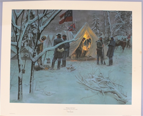 Strategy in the Snow Fredericksburg Virginia, November 29, 1862 by Mort Kunstler Limited Edition Artist Signed and Numbered Offset Lithograph 745/1500 by American Print Gallery - Print Measures...
