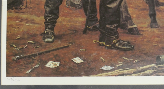 Attractively Framed and Matted Civil War Print by Don Stivers - Limited Edition Artist Signed and Numbered 167/650 - Frame Measures 25 by 27 1/2