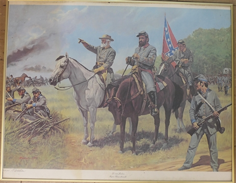 Lee and Jackson Before Chancellorsville R. Wilson Artist Signed and Numbered Print 326/1000 - Framed - Frame Measures 22 1/4 by 28 1/4 