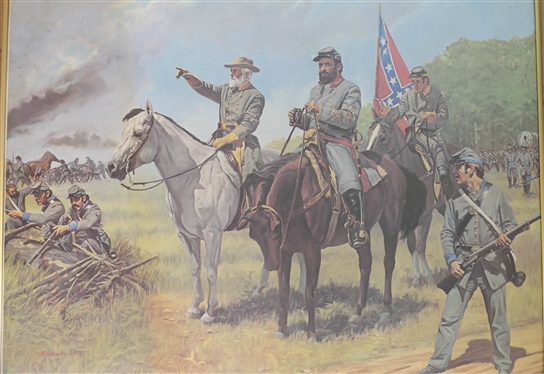 Lee and Jackson Before Chancellorsville R. Wilson Artist Signed and Numbered Print 326/1000 - Framed - Frame Measures 22 1/4 by 28 1/4 