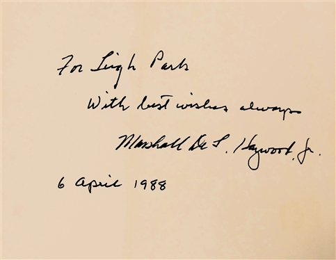 Builders of the Old North State Selected Sketches by Marshall DeLancey Haywood - Author Signed an Inscribed Hardcover Book with Dust Jacket