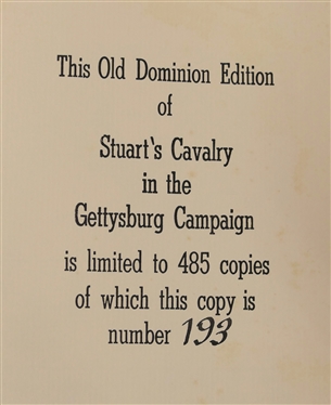 Stuart''s Cavalry in the Gettysburg Campaign by John S. Mosby - The Old Dominion Edition of Stuart''s Cavalry in the Gettysburg Campaign is Limited to 485 Copies of which this is copy number 193...
