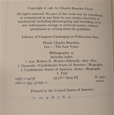 4 Hardcover Books on Robert E. Lee - Life of Robert E. Lee For Boys and Girls  by J.G.de Roulhag Hamilton and Mary Thompson Hamilton Lee - The Last Years by Charles Bracelen Flood, Lee''s Last...