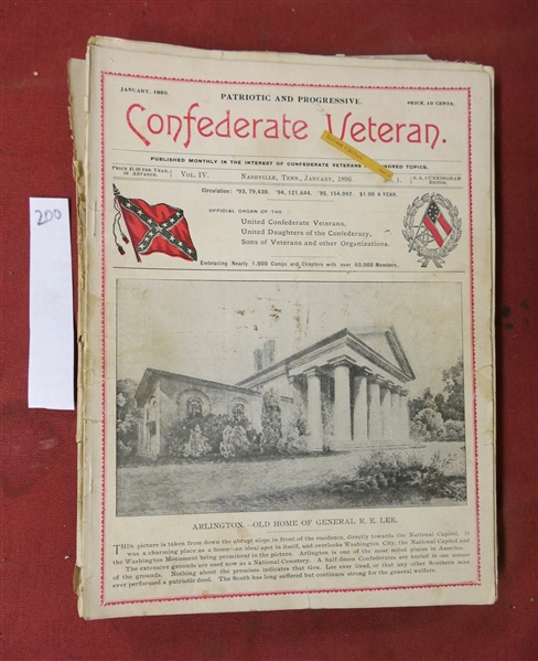 The Confederate Veteran Magazine - 1896 Full Year of Issues 