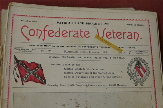 The Confederate Veteran Magazine - 1896 Full Year of Issues 