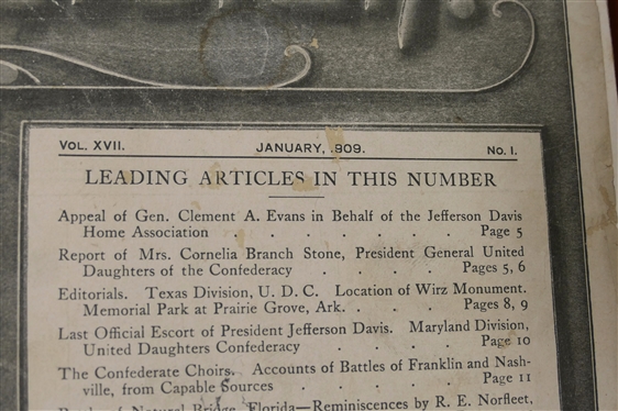 The Confederate Veteran Magazine - 1909 Full Year of Issues