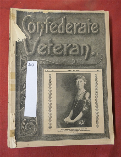 The Confederate Veteran Magazine - 1924 Full Year of Issues