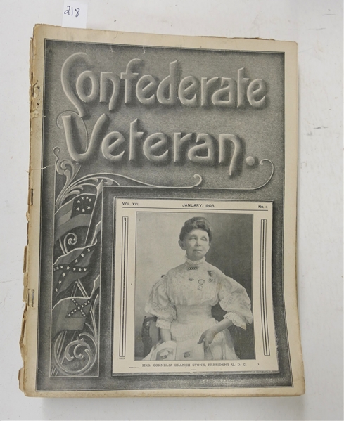 The Confederate Veteran Magazine - 1908 Full Year of Issues 