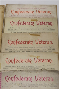 8 Issues of The Confederate Veteran Magazine June, 1890 - Vol. I No. 6 and May, 1901 - Vol. 9 No. 5, and 6 Issues From 1893