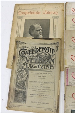 8 Issues of The Confederate Veteran Magazine June, 1890 - Vol. I No. 6 and May, 1901 - Vol. 9 No. 5, and 6 Issues From 1893