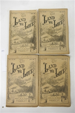 The Land We Love  - A New Monthly Magazine Edited By Gen. D.H. Hill (Late of the Southern Army) Charlotte, N.C. -4 Issues from 1866 -  Vol. I  - No. II, No. III, No, IV, and No. V 