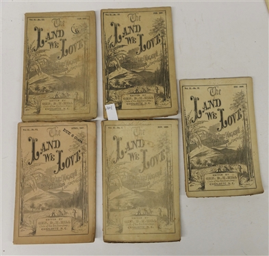 The Land We Love  - A New Monthly Magazine Edited By Gen. D.H. Hill (Late of the Southern Army) Charlotte, N.C. - 5 Issues from 1866 and 1867 -  Vol. II - No. I, No, II, No. III, No. IV, and VI
