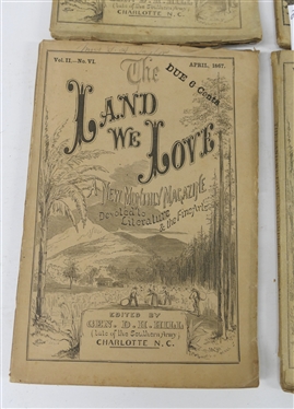 The Land We Love  - A New Monthly Magazine Edited By Gen. D.H. Hill (Late of the Southern Army) Charlotte, N.C. - 5 Issues from 1866 and 1867 -  Vol. II - No. I, No, II, No. III, No. IV, and VI
