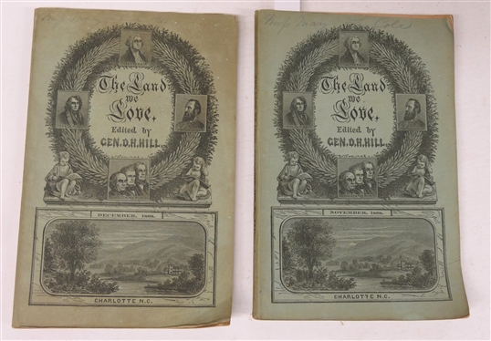 The Land We Love  - A New Monthly Magazine Edited By Gen. D.H. Hill -  Charlotte, N.C. - November 1868 No. XXXI and December 1868 No. XXXII