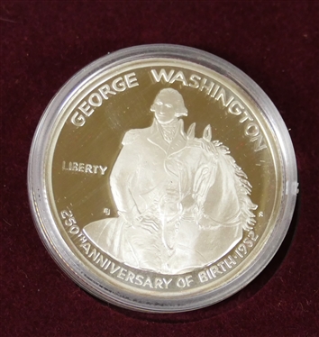 1982 George Washington Commemorative Half Dollar - 90% Silver - In Fitted Case with Certificate 