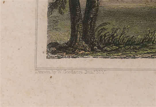 Capitol of North Carolina, Raleigh Hand Colored Steel Engraving  - Published August 15,1831 - Engraved and Printed by Ferner, Sears, & Co. - Drawn by W. Goodacre - North Carolina State Capitol...