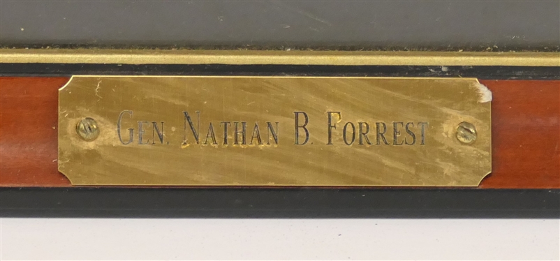 Framed Photograph of Stonewall Jackson and Framed Print of Gen. Nathan B. Forrest - Frame Measures 12 by 10