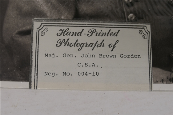 2 - Hand Printed Photographs - Col. John Singleton Mosby by unknown Confederate photographer Neg. No. 19-7 and Maj. Gen . John Brown Gordon C.S.A. Neg. No. 004-10 - 8 by 10 Photograph