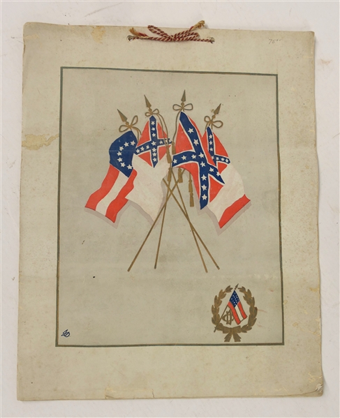 1902 Calendar - Sold For Benefit of Davis Monument - Mrs. W.M. Robert Vawter Compiler Richmond Chapter - 1901 - Full Calendar with Great Illustrations - Bound with Red and White String