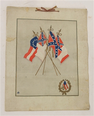 1902 Calendar - Sold For Benefit of Davis Monument - Mrs. W.M. Robert Vawter Compiler Richmond Chapter - 1901 - Full Calendar with Great Illustrations - Bound with Red and White String