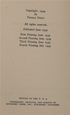 The Flaming Sword by Thomas Dixon - Author Signed and Inscribed - 1939 Fourth Printing