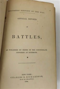 3 Books - Official Reports of Battles Published by Order of Congress - Richmond VA - 1862, Reports of the Committee on the Conduct of the War Fort Pillow Massacre - Returned Prisoners and...