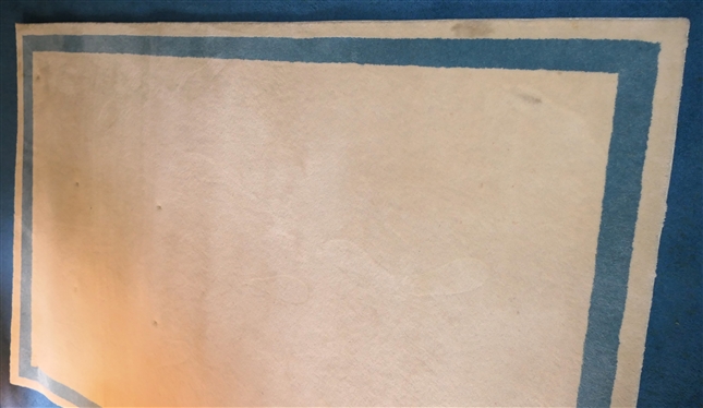 Off White Bound Carpet Rug with Light Blue Border - Measures 9'' by 6''
