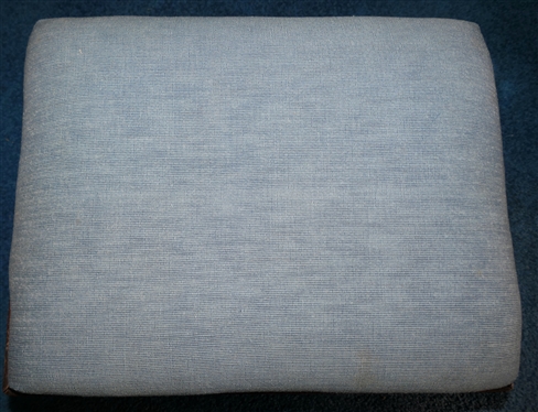 19th Century Chippendale Foot Stool with Ogee Bracket Feet - Light Blue Upholstered Cushion - Stool Measures 10 Tall 18 by 14 1/2 
