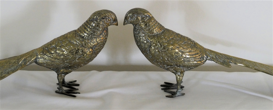 Pair of Brass Phesants - 5 tall 13 1/2 Long