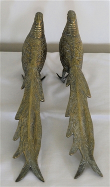 Pair of Brass Phesants - 5 tall 13 1/2 Long