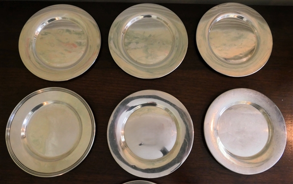 7 W Sterling Silver Bread Plates - Marked P10 - Each Plate Measures 6 Across