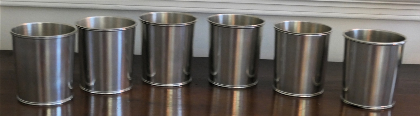 6 Steiff Pewter The Valentine Museum Julep Cups - P82-22 - Each Measures 3 1/2 Tall 