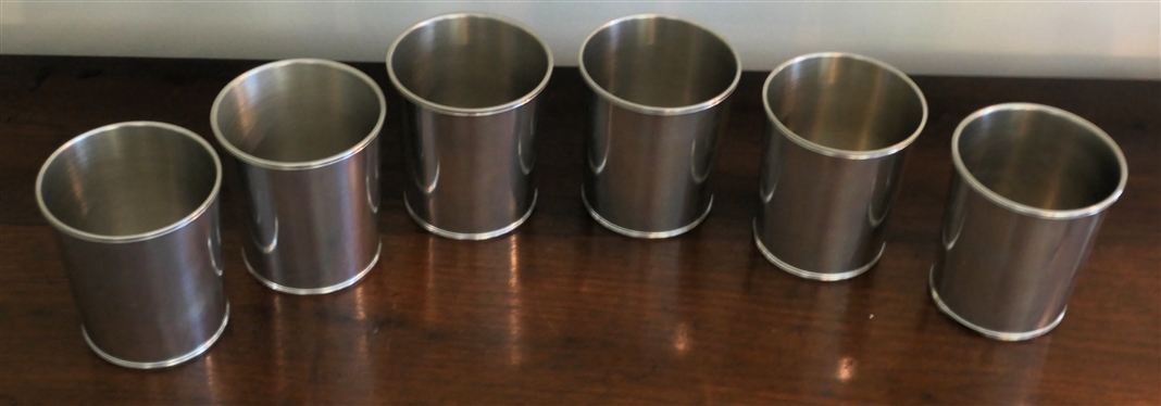 6 Steiff Pewter The Valentine Museum Julep Cups - P82-22 - Each Measures 3 1/2 Tall 