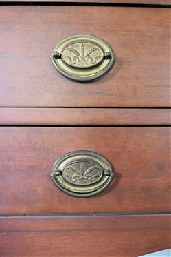 Very Nice Mahogany Server - 3 Dovetailed Drawers Across Top - Over 2 Cabinets and 1 Dovetailed Drawer - Tapered Leg- Brass Pulls - Server Measures 39 1/2 Tall 69 1/2 By 19 1/2 