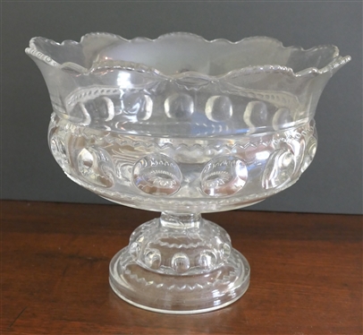 Very Large King''s Crown Compote / Center Piece Bowl - Measures 9 1/4 Tall 11 1/2 Across