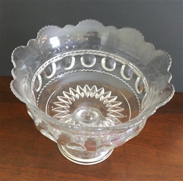 Very Large King''s Crown Compote / Center Piece Bowl - Measures 9 1/4 Tall 11 1/2 Across