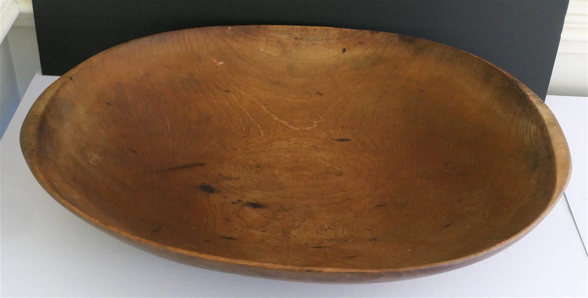 Outstanding Halifax County Virgina Plantation Dough Tray - Large Dough Tray Hewn From 1 Log - Measures 25" by 19"