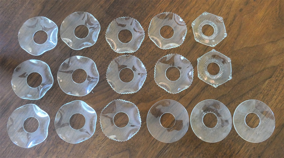 16 Glass Bobeches / Candle Rings