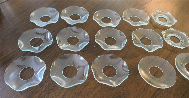 16 Glass Bobeches / Candle Rings