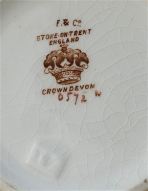 Crown Devon Biscuit Jar - Stone on Trent England - Number 41 -EPNS Hardware and Lid - Jar Measures 6 Tall 6 Across