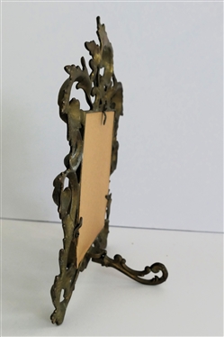 Ornate Metal Photo Frame - Gold Finish - Holds 3 1/2 by 5 Photo - Marked AF 174 on Back 