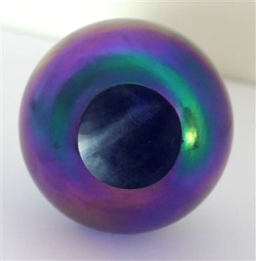 Iridescent Amethyst Art Glass Paperweight - Measures 2 3/4 Across