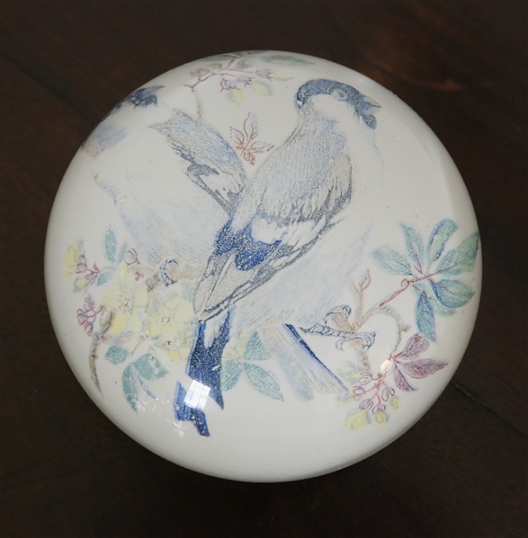 Murano Art Glass Paperweight with Birds Inside Measures 2" Tall 3 1/2" Across