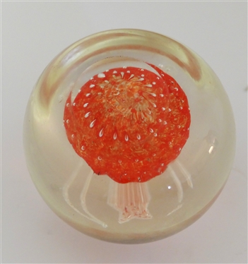 Vintage Shriners Emblem Art Glass Paperweight - Handblown - Measures 3 Across
