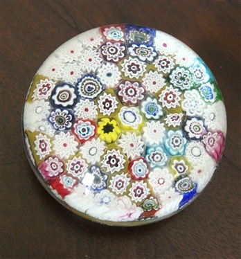 Millefiori Art Glass Paperweight - Measure 2 tall 3 across