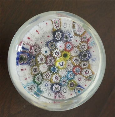 Millefiori Art Glass Paperweight - Measure 2 tall 3 across