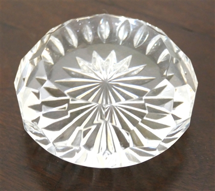 Waterford Crystal Faceted Paperweight - Signed Waterford - Measures 1 1/2 Tall 3 Across