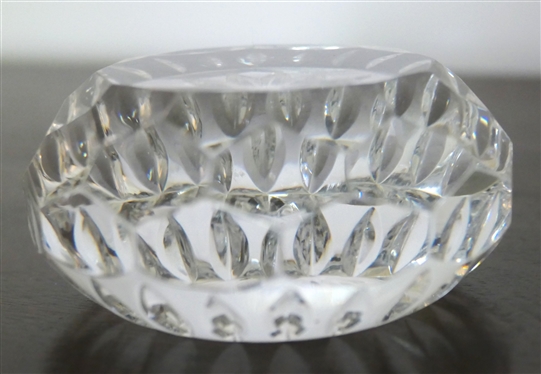 Waterford Crystal Faceted Paperweight - Signed Waterford - Measures 1 1/2 Tall 3 Across